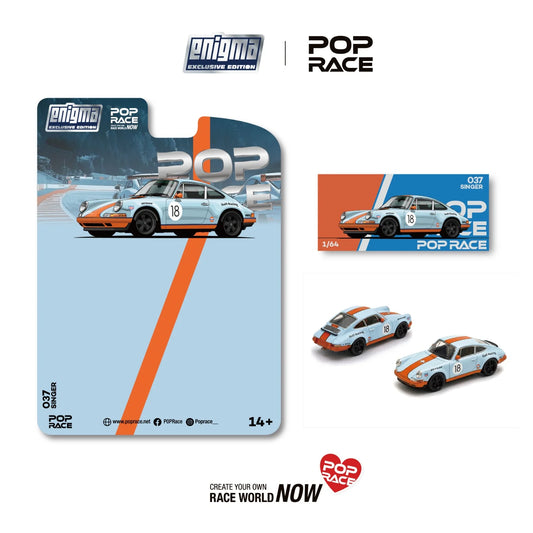 *Pre-Order* Pop Race PRE037 Singer Racing Orange/Blue #18