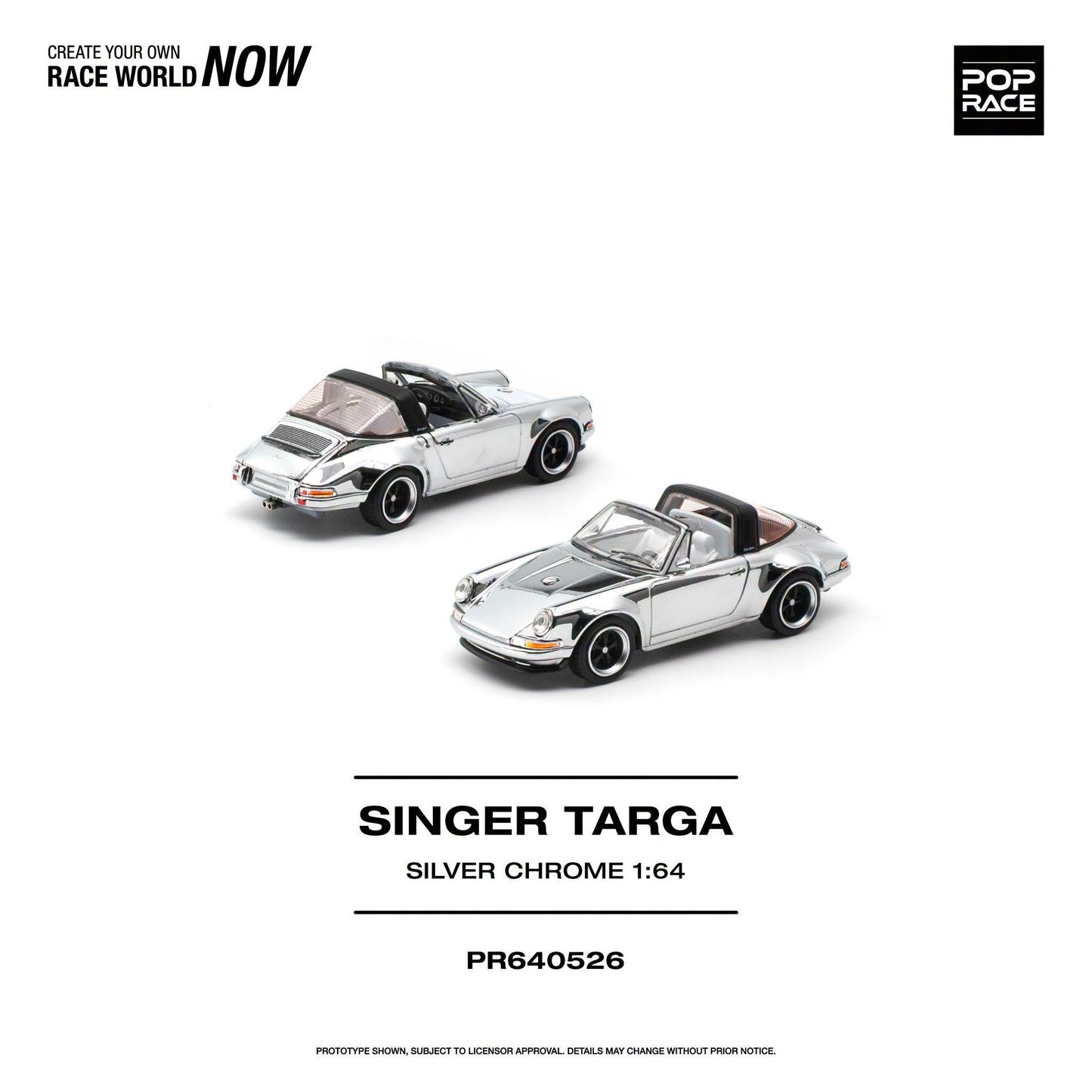 *Pre-Order* Pop Race PR640526 - Singer Targa Silver Chrome