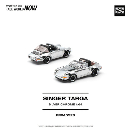 *Pre-Order* Pop Race PR640526 - Singer Targa Silver Chrome