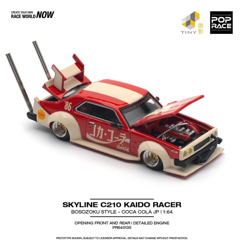 *Pre-Order* Pop Race Skyline C210 Kaido Racer (Bosozoku Style) - Coca Cola JP