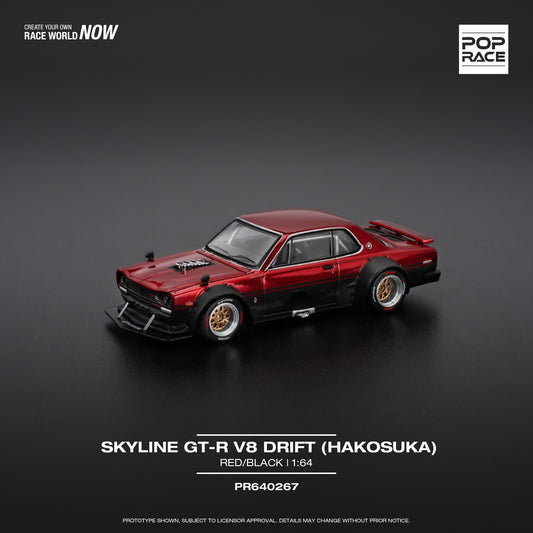 *Pre-Order* Pop Race Skyline GT-R V8 Drift (HAKOSUKA) - Red/Black