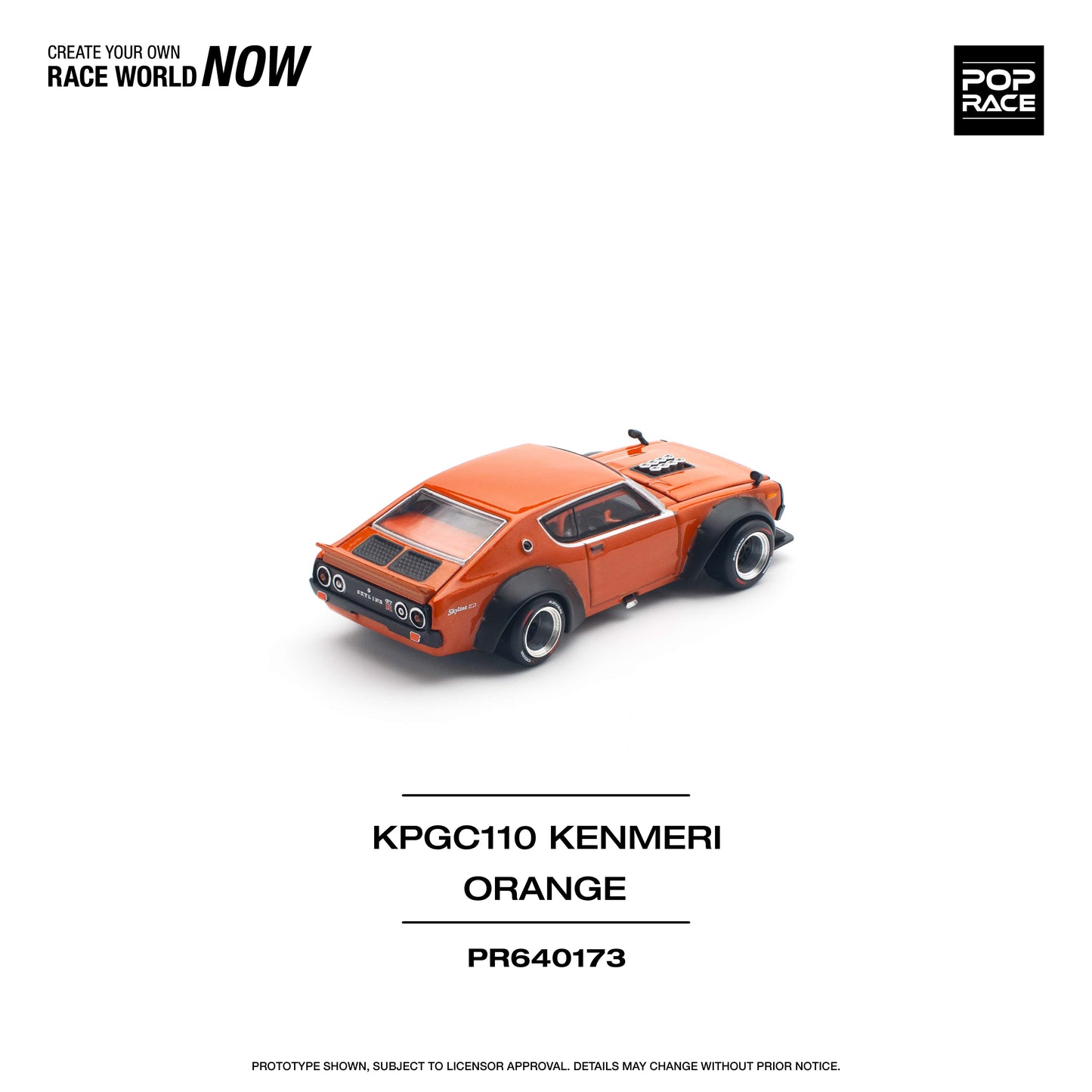 *Pre-Order* Pop Race Skyline GT-R V8 Drift (KENMERI) Orange