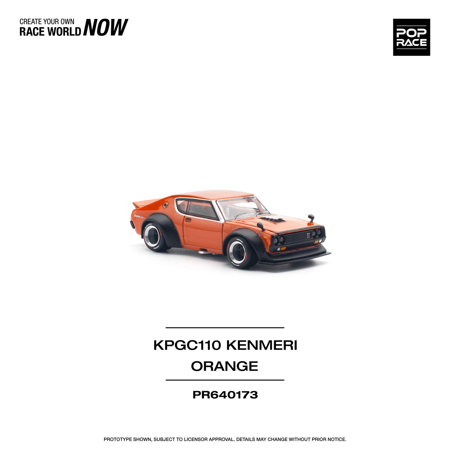 *Pre-Order* Pop Race Skyline GT-R V8 Drift (KENMERI) Orange