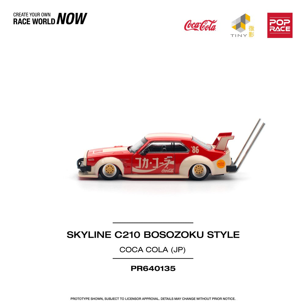 *Pre-Order* Pop Race Skyline C210 Kaido Racer (Bosozoku Style) - Coca Cola JP