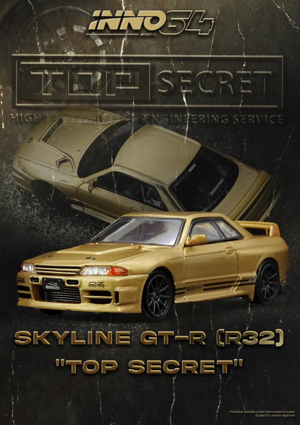 *Pre-Order* INNO Models INNO64 TOP SECRET BNR32 GT-R (650R) Gold