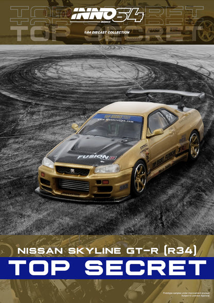 *Pre-Order* INNO Models INNO64 TOP SECRET R34 GT-R Gold