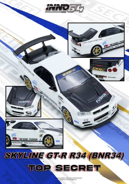 *Pre-Order* INNO Models INNO64 TOP SECRET R34 GT-R White