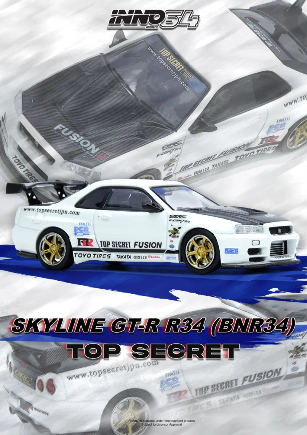 *Pre-Order* INNO Models INNO64 TOP SECRET R34 GT-R White