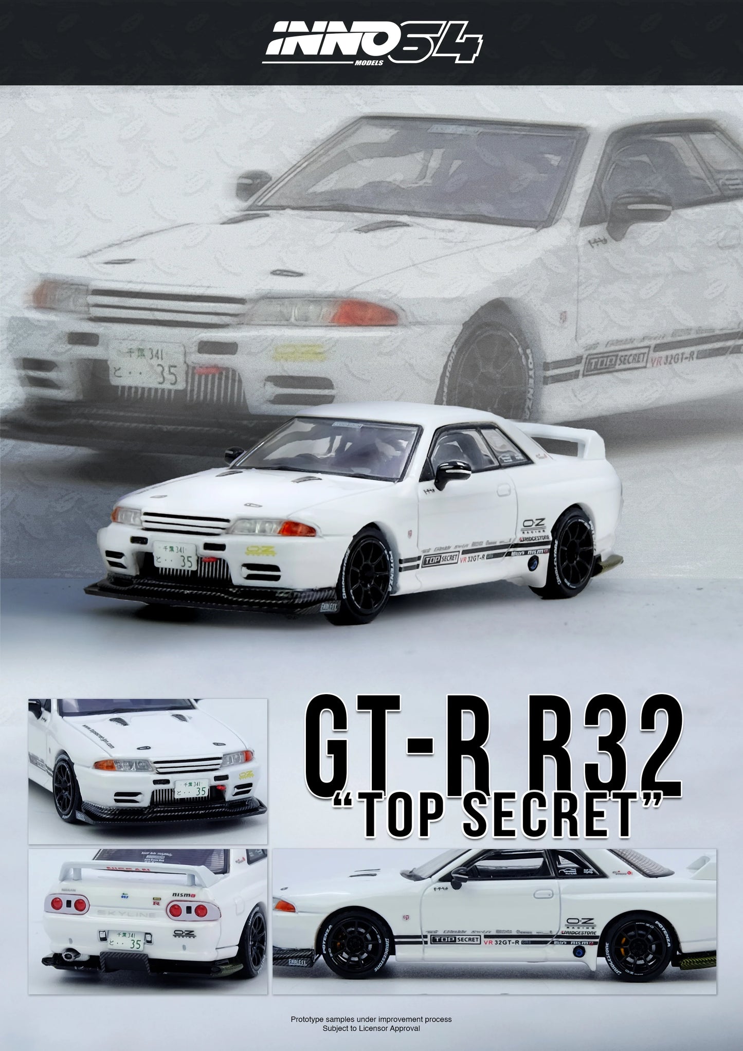 *Pre-Order* INNO Models INNO64 TOP SECRET VR32 GT-R White