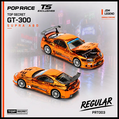 *Pre-Order* Pop Race PRT003 Top Secret A80 Supra GT300 - Orange Chrome