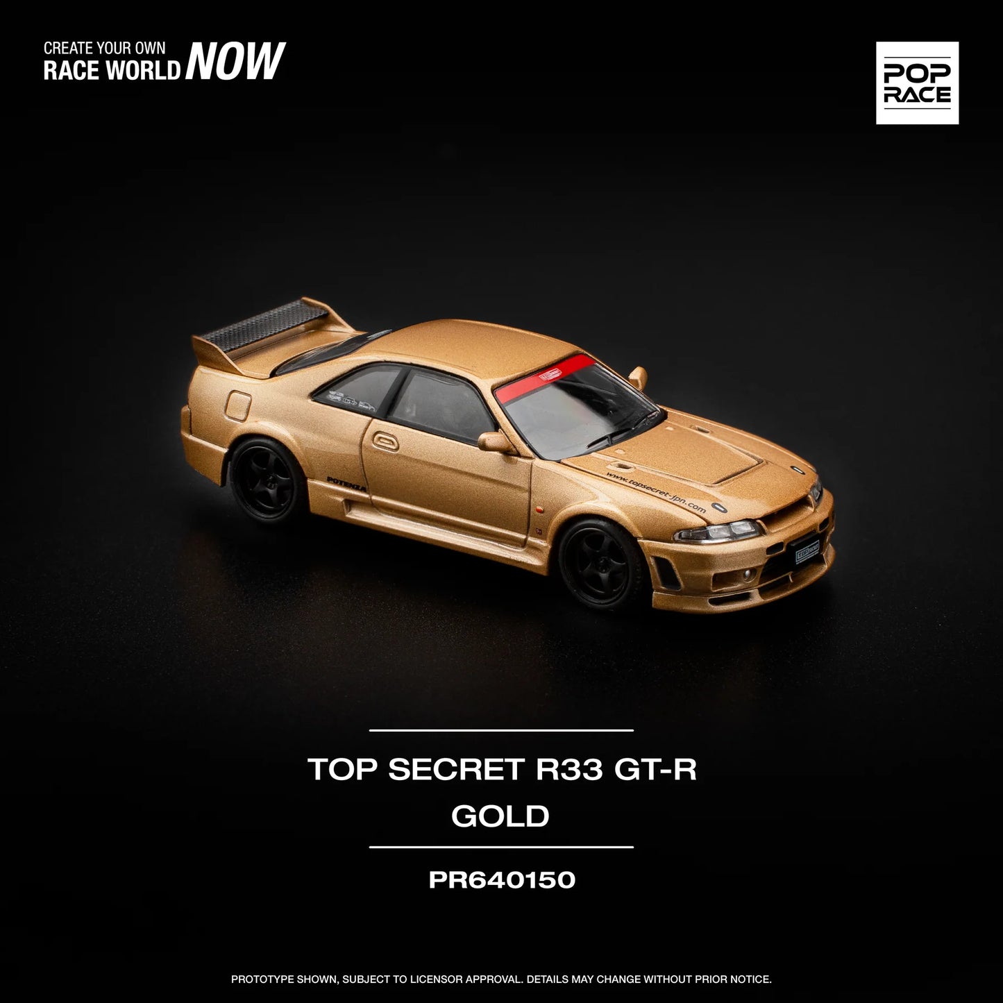 *Pre-Order* Pop Race Top Secret GT-R R33 - Gold