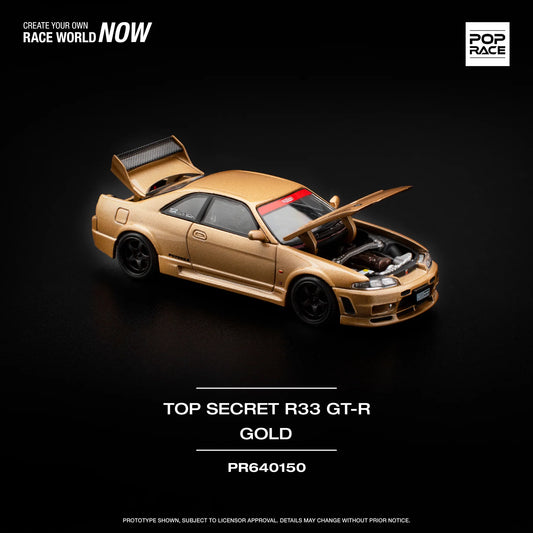 *Pre-Order* Pop Race Top Secret GT-R R33 - Gold