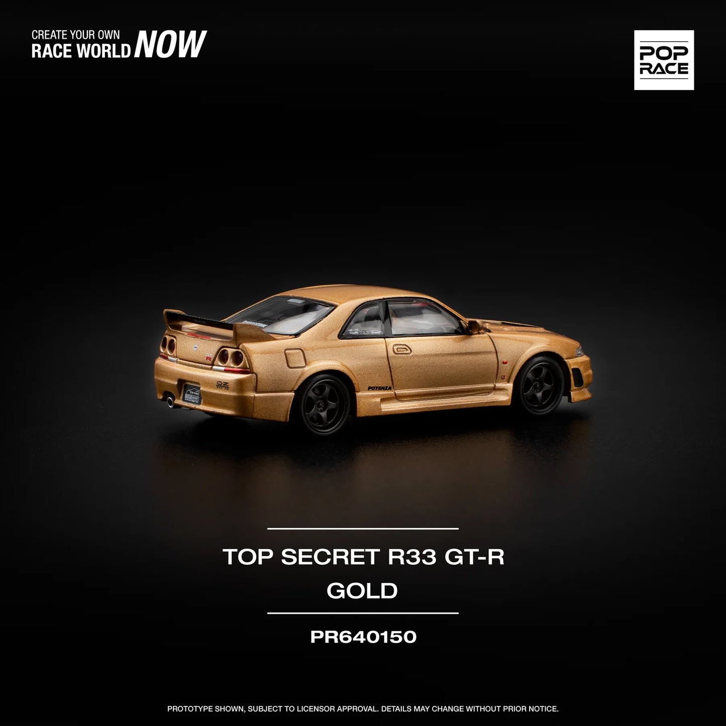 *Pre-Order* Pop Race Top Secret GT-R R33 - Gold