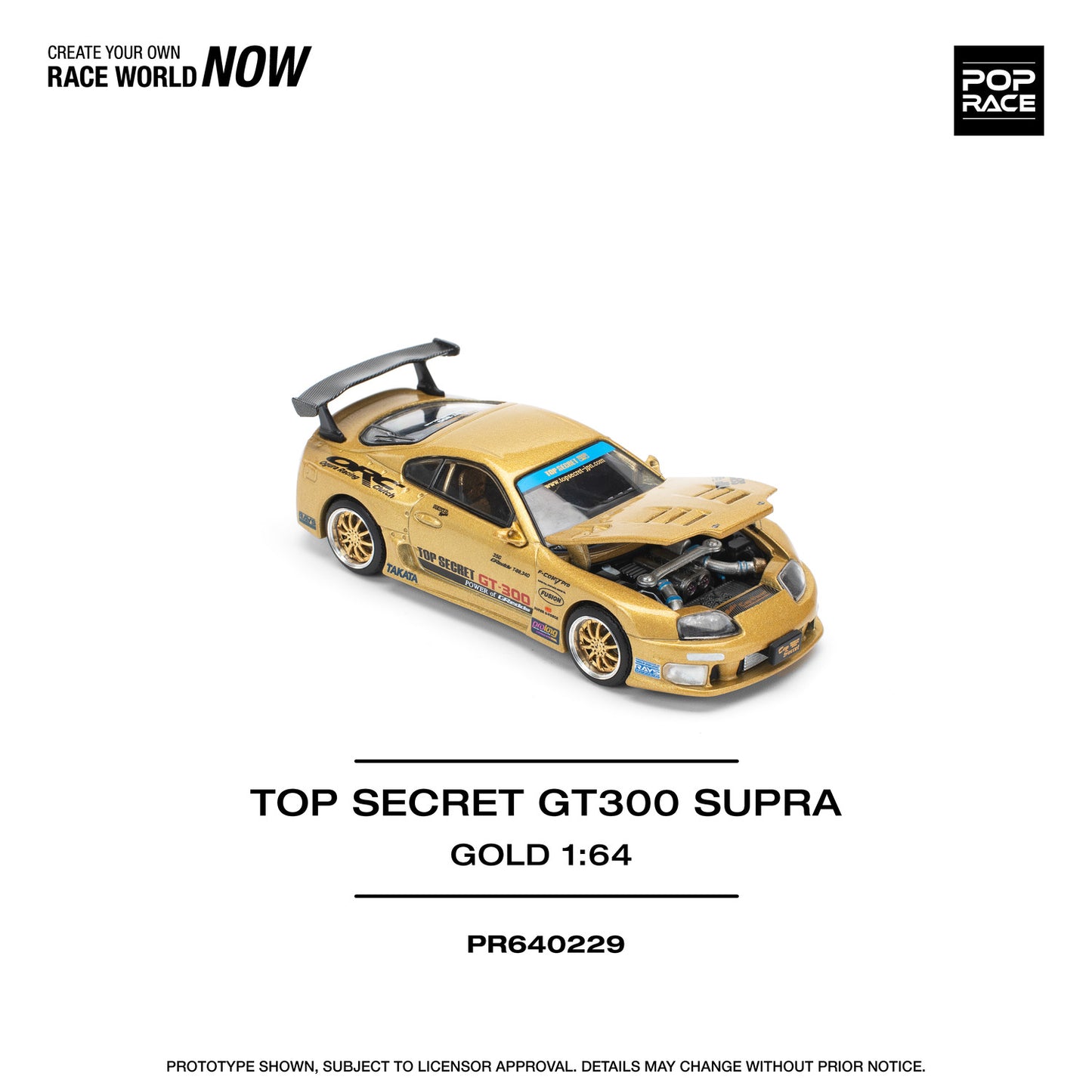 *Pre-Order* Pop Race Top Secret GT300 Supra - Gold