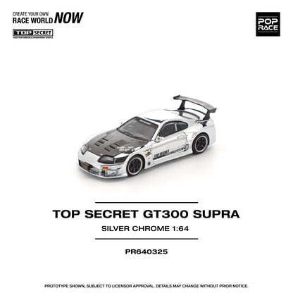 *Pre-Order* Pop Race Top Secret GT300 Supra - Silver Chrome