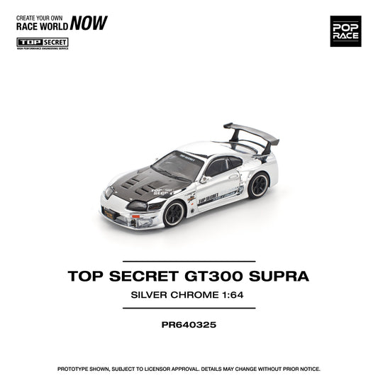 *Pre-Order* Pop Race Top Secret GT300 Supra - Silver Chrome