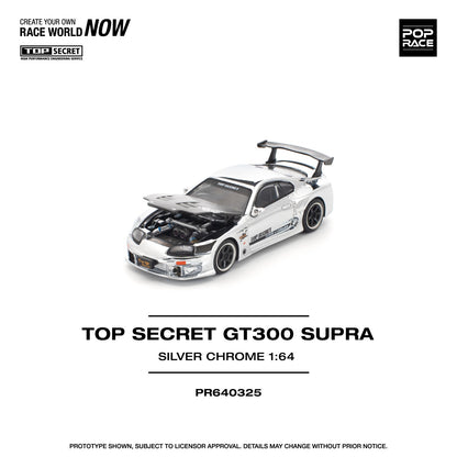 *Pre-Order* Pop Race Top Secret GT300 Supra - Silver Chrome