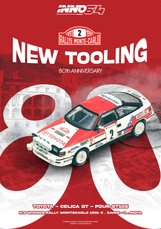 *Pre-Order* INNO Models INNO64 Toyota Celica GT-FOUR (ST165) Winner Rally Monte Carlo 1991 C.Sainz / L.Moya