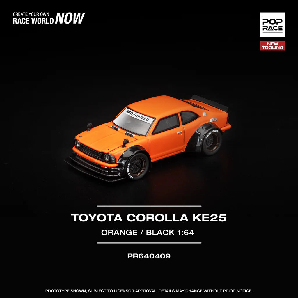 *Pre-Order* Pop Race Toyota Corolla KE25 - Orange