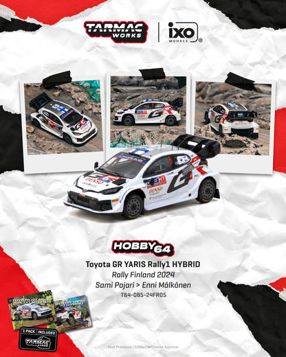 *Pre-Order* Tarmac Works - Toyota GR YARIS Rally1 HYBRID Rally Finland 2024 Sami Pajari / Enni Mälkönen - Model Car + Trading Cards Combo Set
